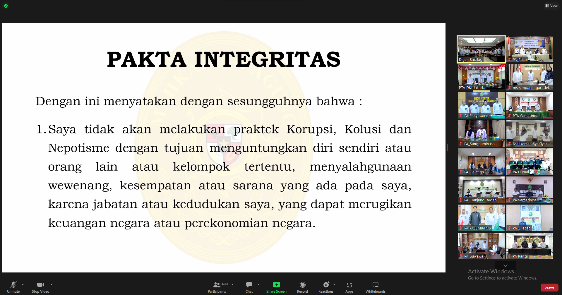 pakta integritas